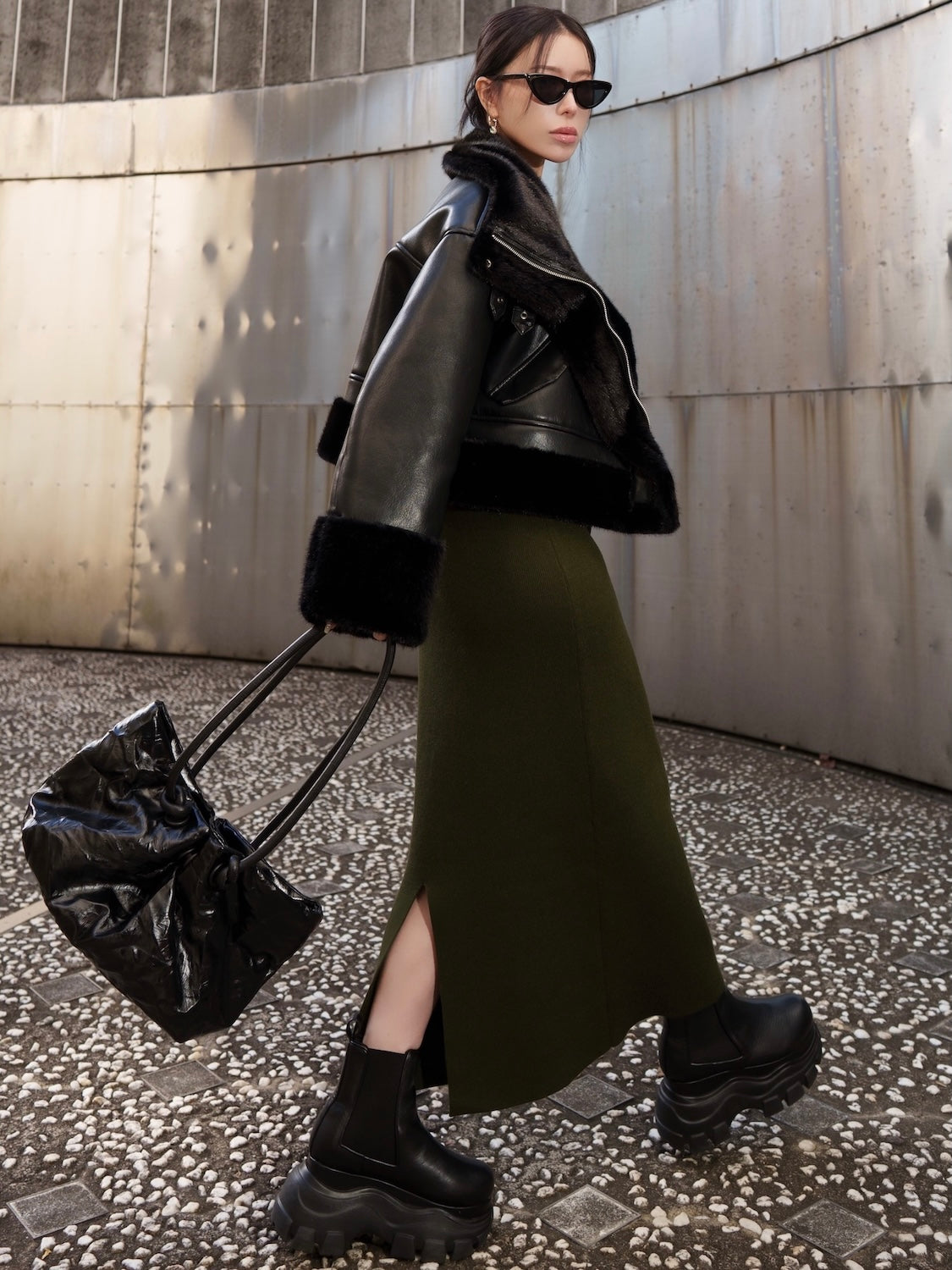 リバーシブル ボンディング Furジャケット