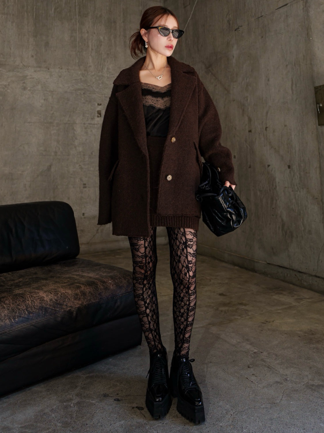 メルトンライク KNIT ミニスカート