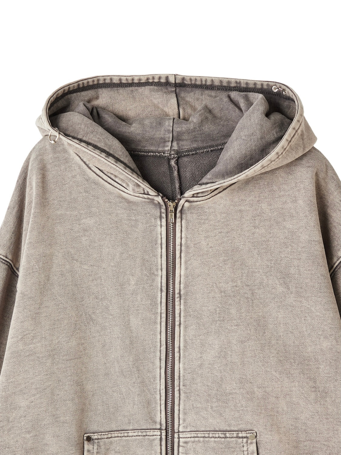 [UNISEX] ピグメント ピアス ZIP フーディー