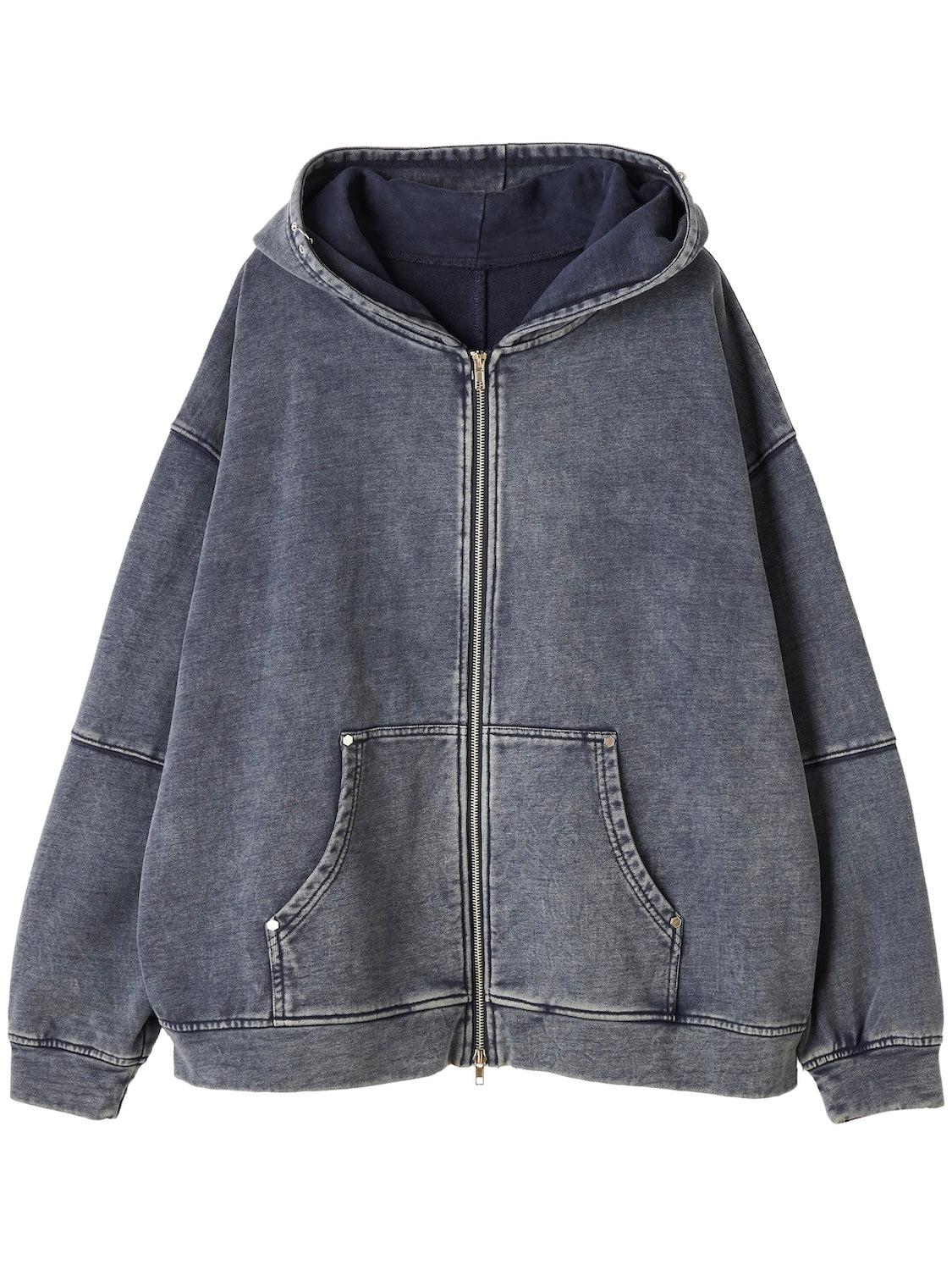 [UNISEX] ピグメント ピアス ZIP フーディー