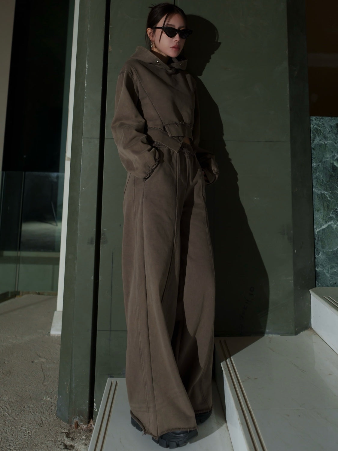 Washed カットオフ フーディー  Set-up