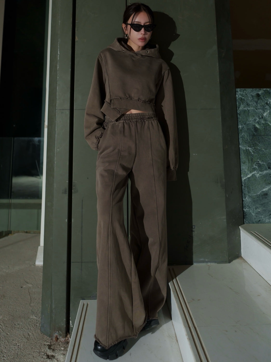 Washed カットオフ フーディー  Set-up