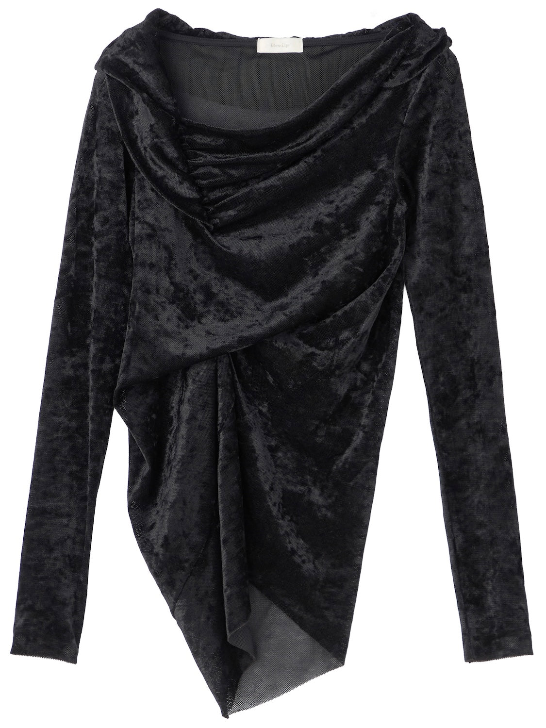 アシンメトリー Sheer ベロアトップス