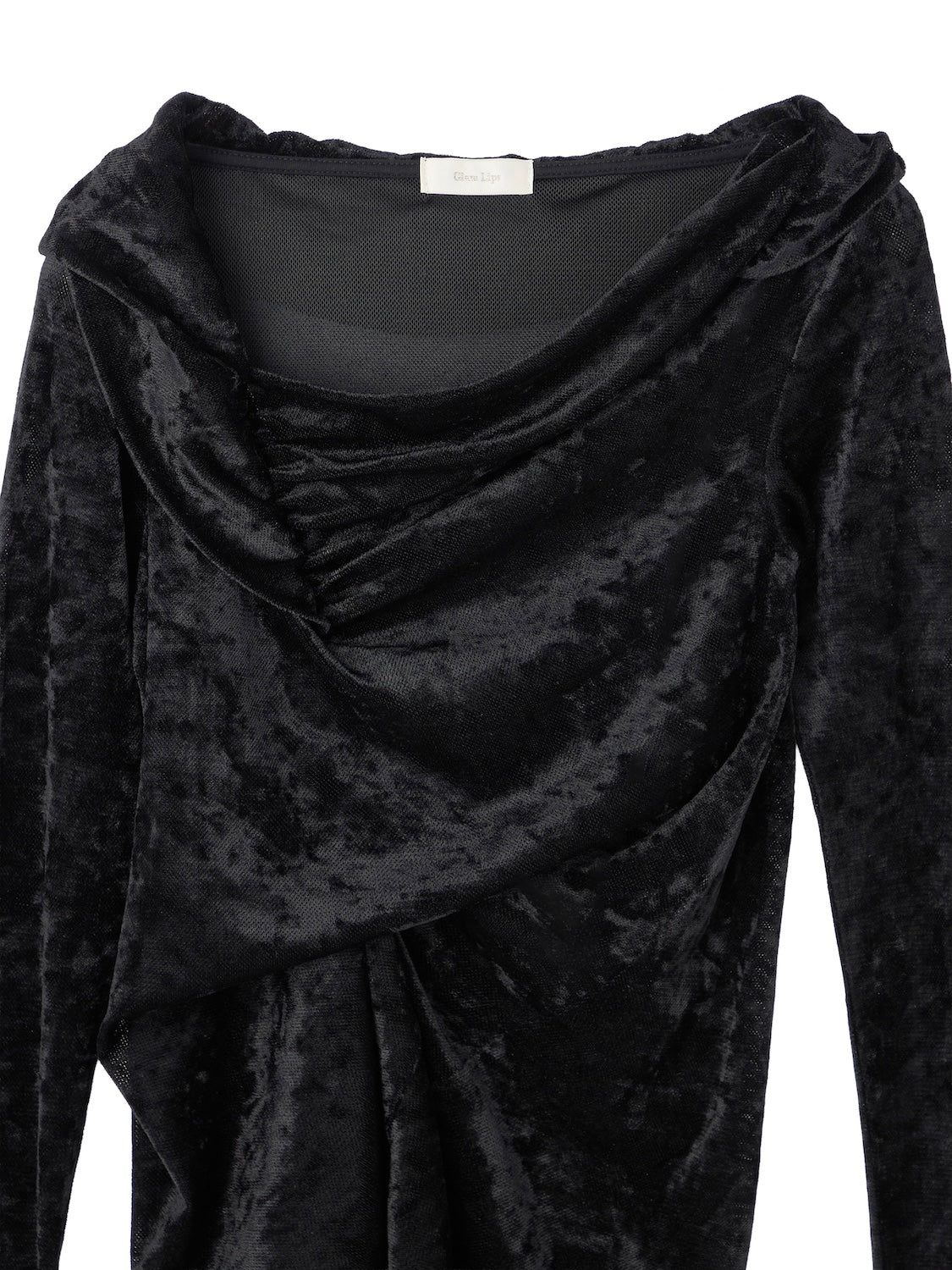 アシンメトリー Sheer ベロアトップス