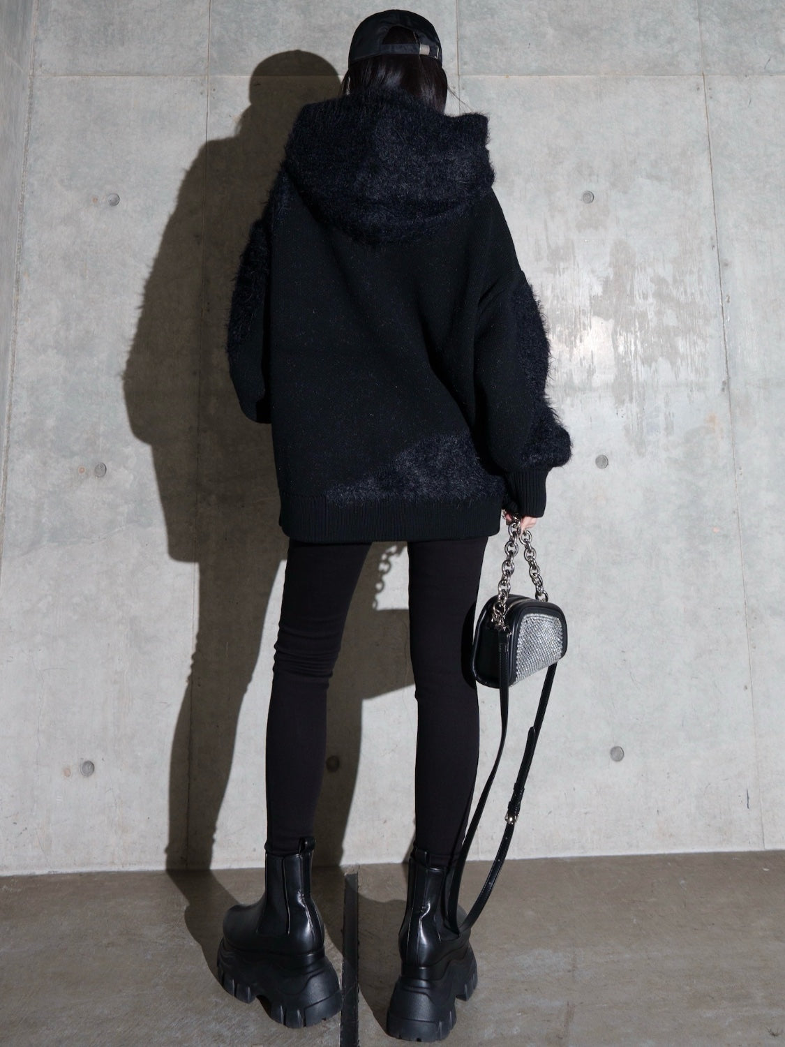 [UNISEX] Shaggy ドッキング KNIT フーディー