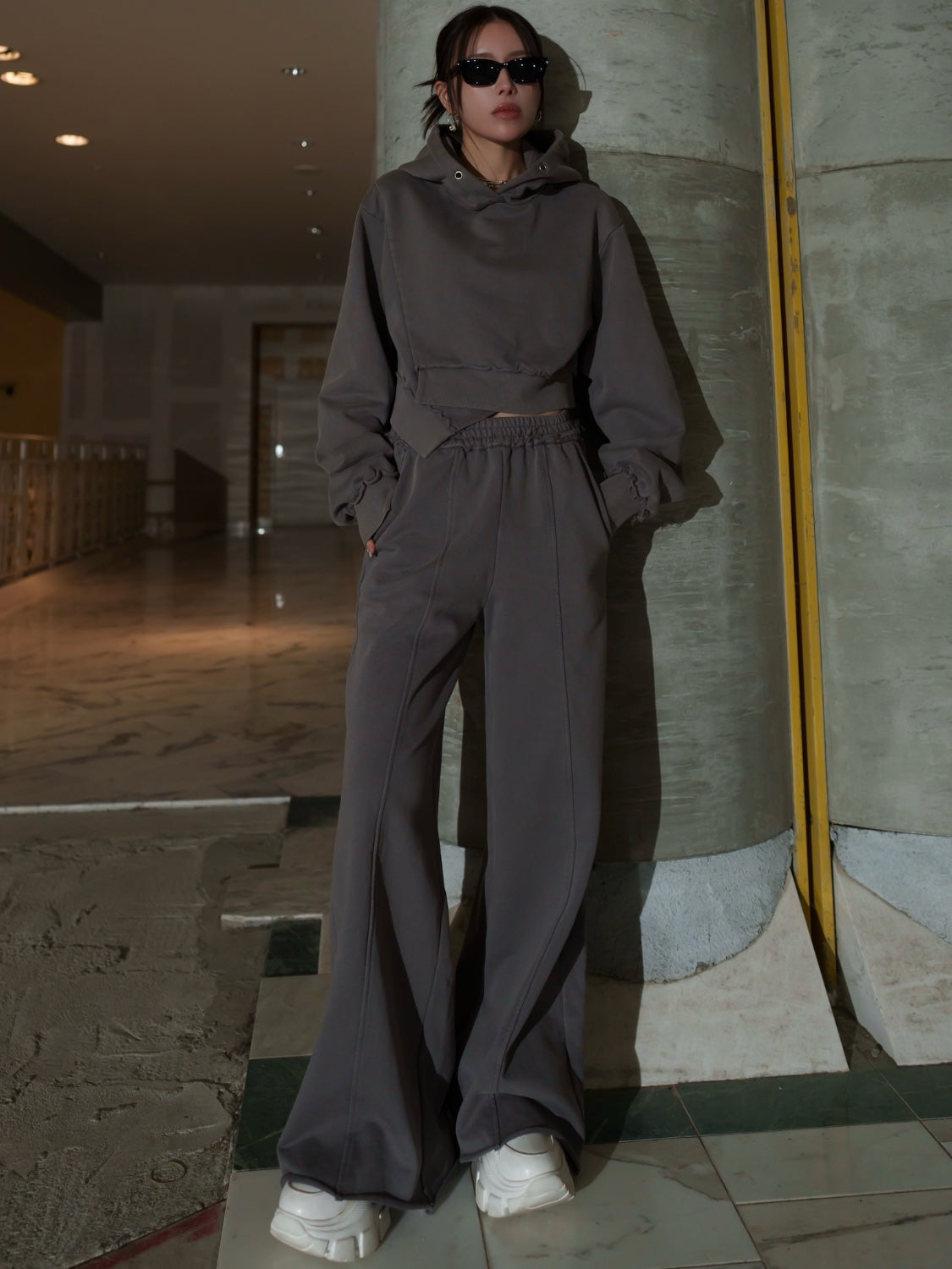 Washed カットオフ フーディー Set-up