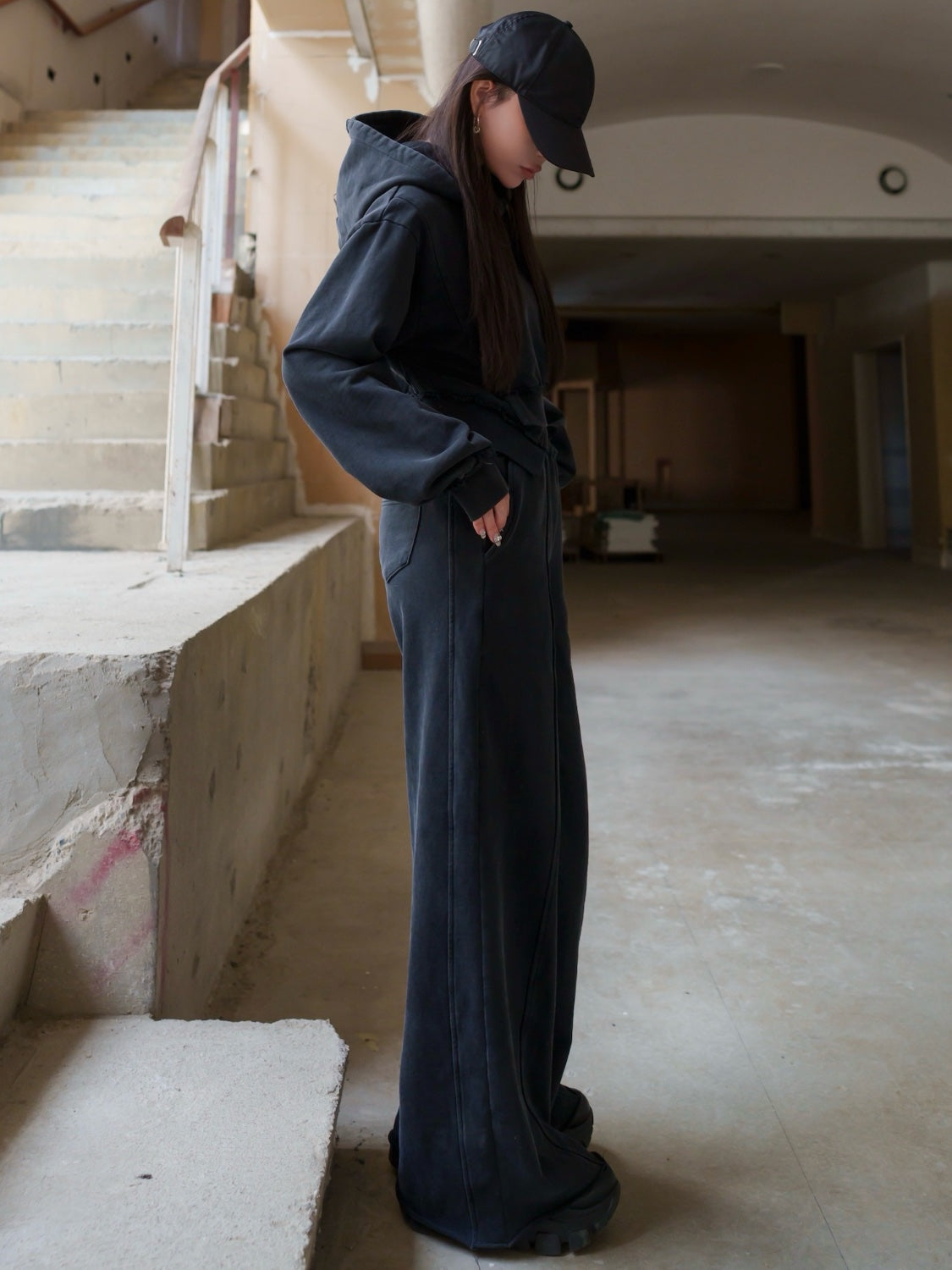 Washed カットオフ フーディー Set-up