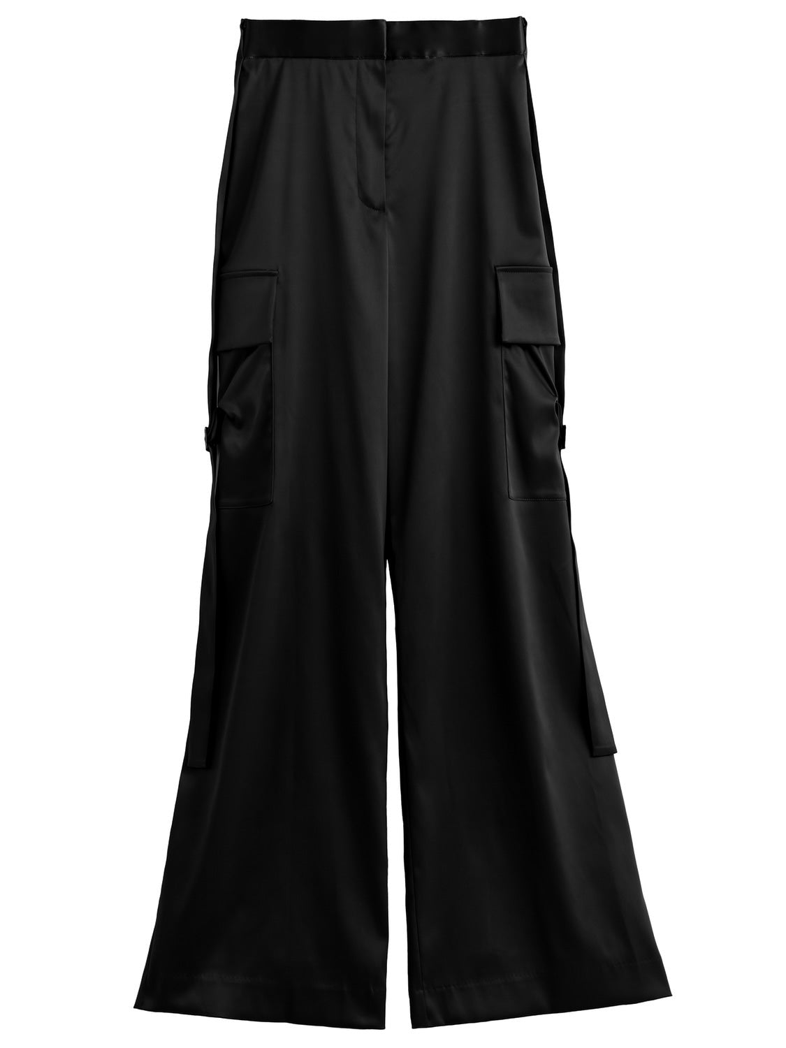 サイドベルト サテン Wide-pants