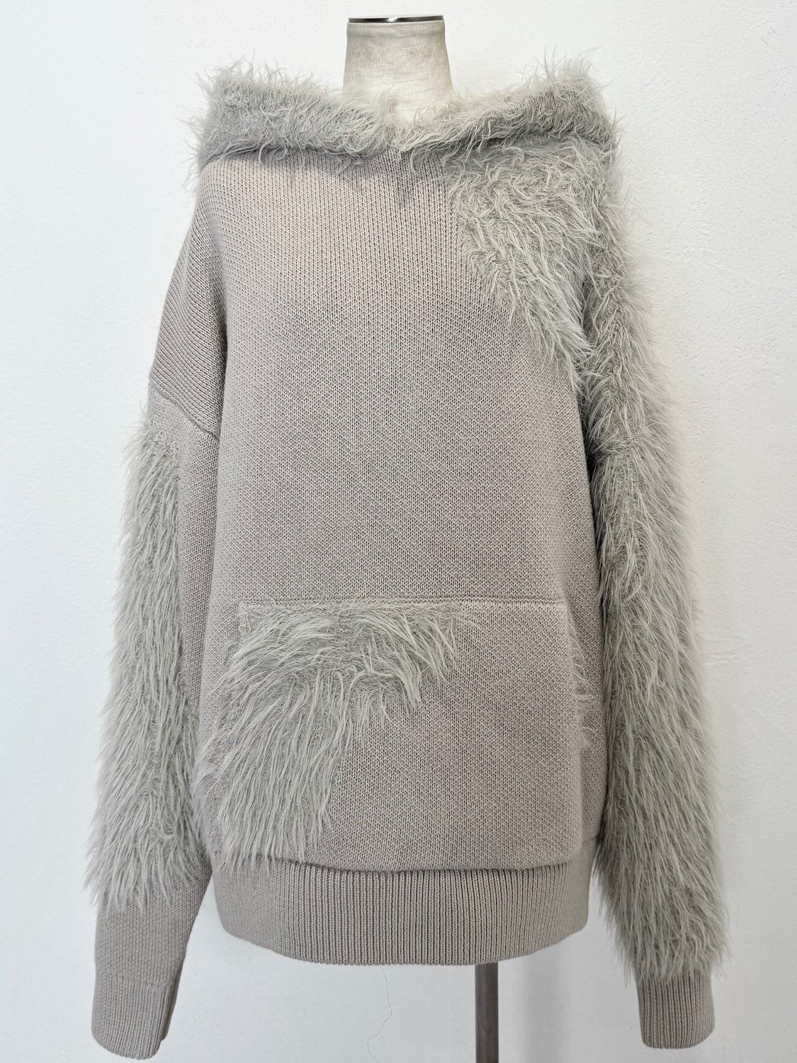 [UNISEX] Shaggy ドッキング KNIT フーディー