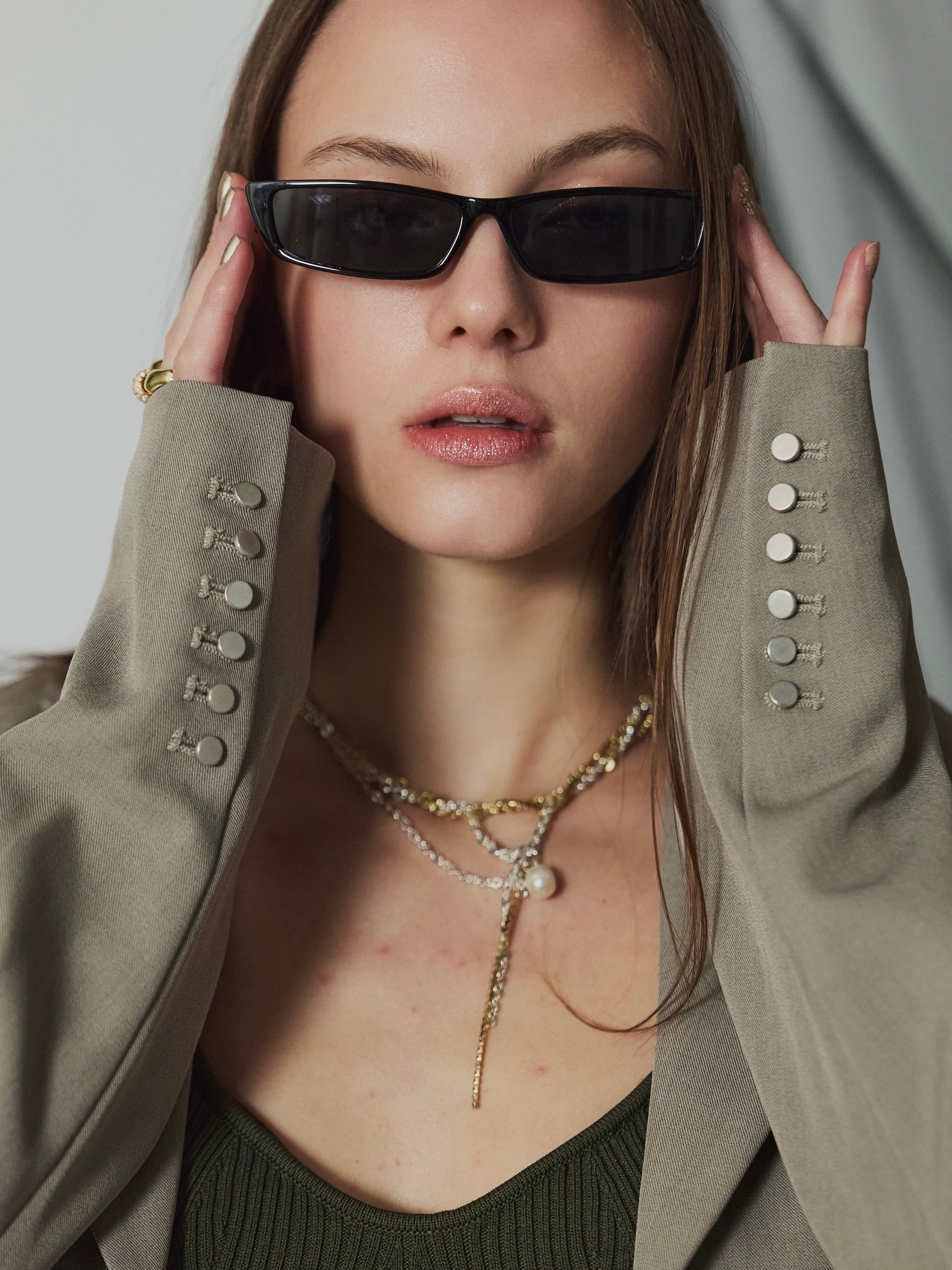 インタック Cropped テーラードジャケット