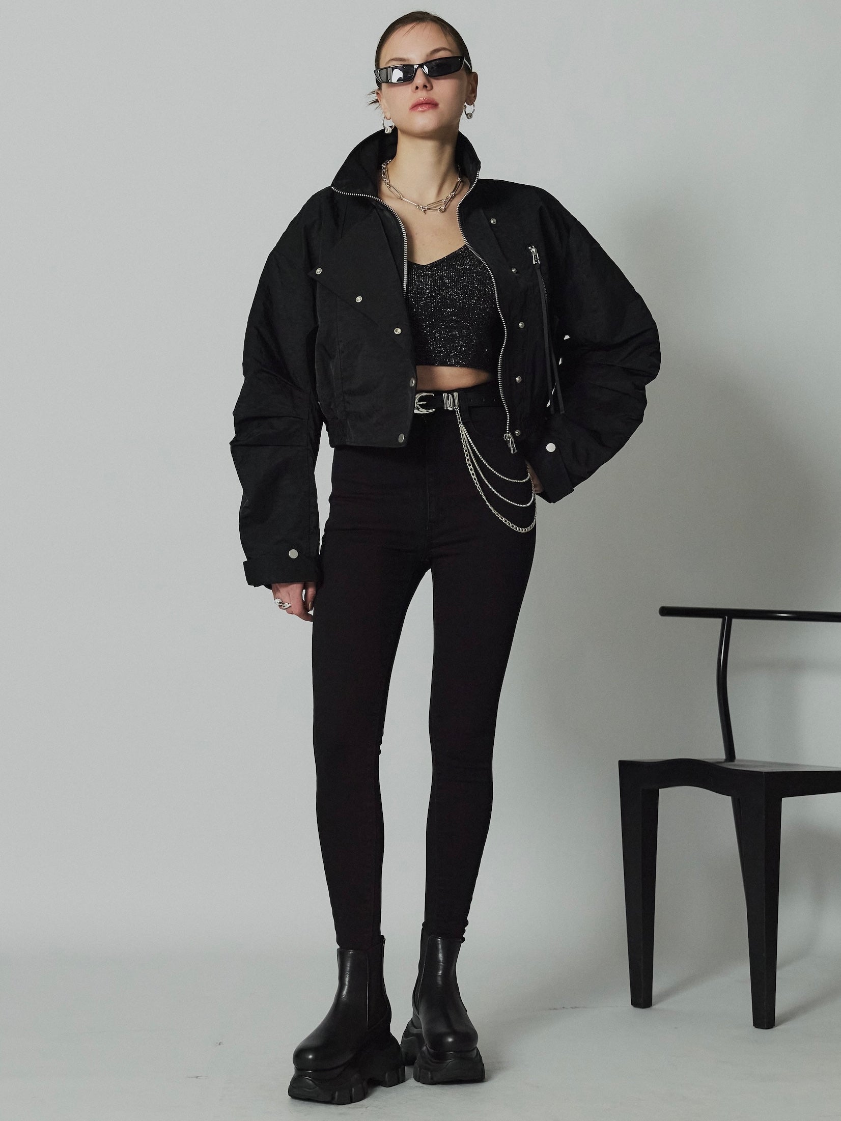 ミリタリー ライダースルック ブルゾン