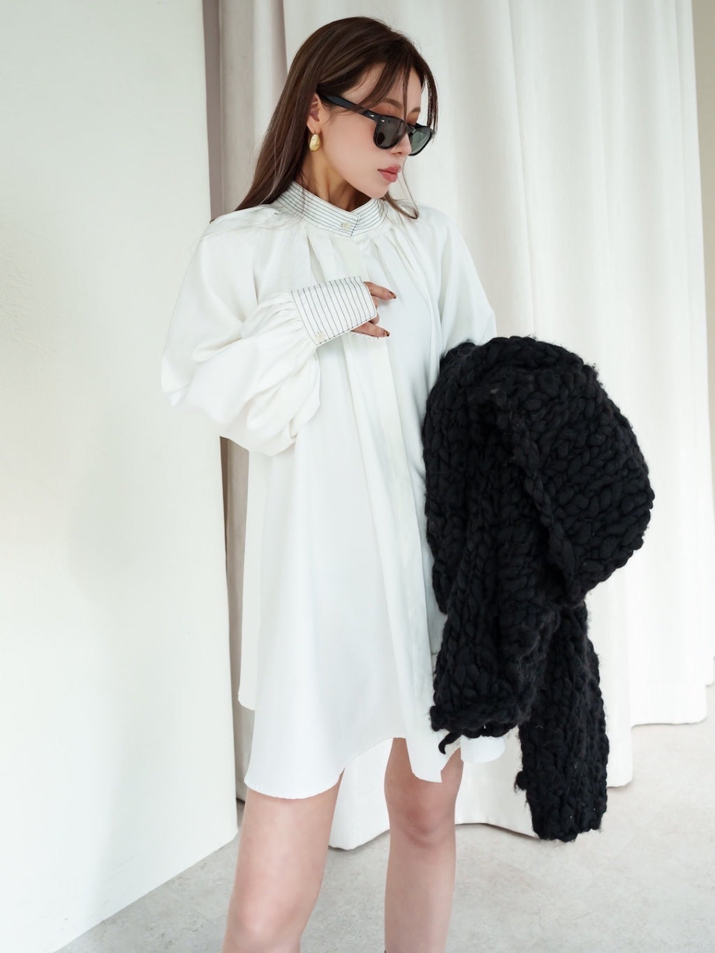 ステッチ Peach Skin ワンピース 