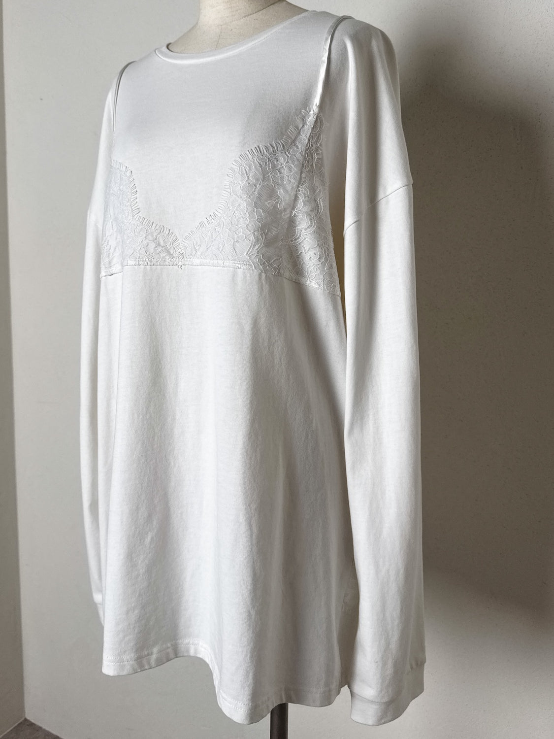 Washed レースビスチェ ロング Tシャツ