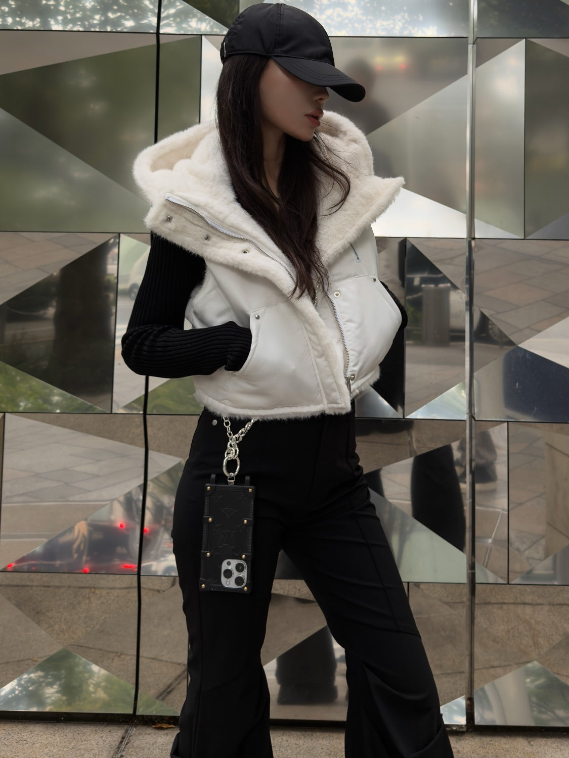 2Way リバーシブル ショート Fur ベスト