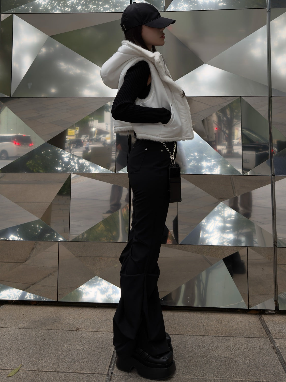 2Way リバーシブル ショート Fur ベスト