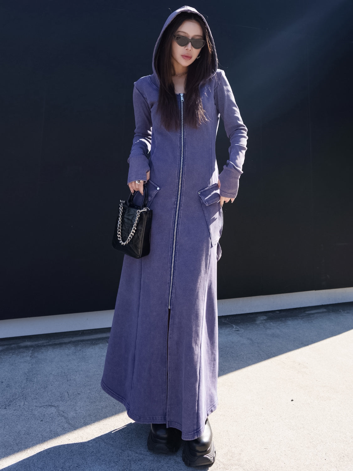 ピグメント Rib フーディー Zipワンピース