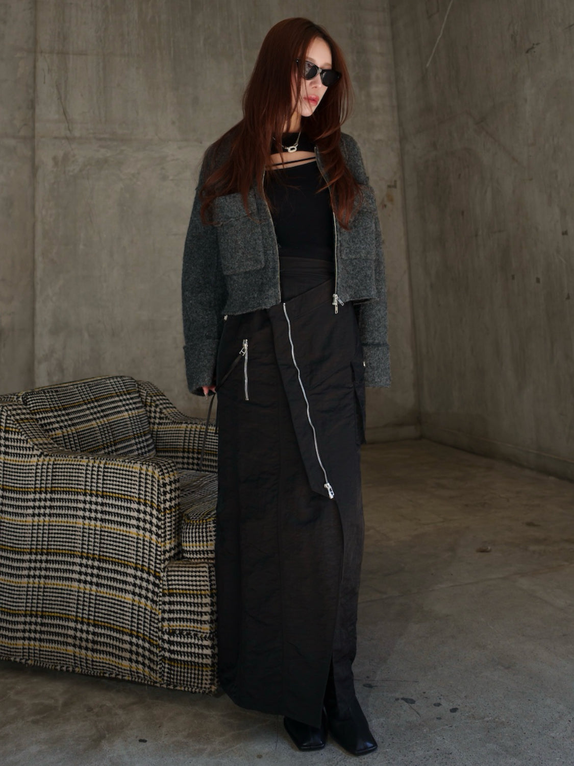 メルトンライク KNIT Zip コート