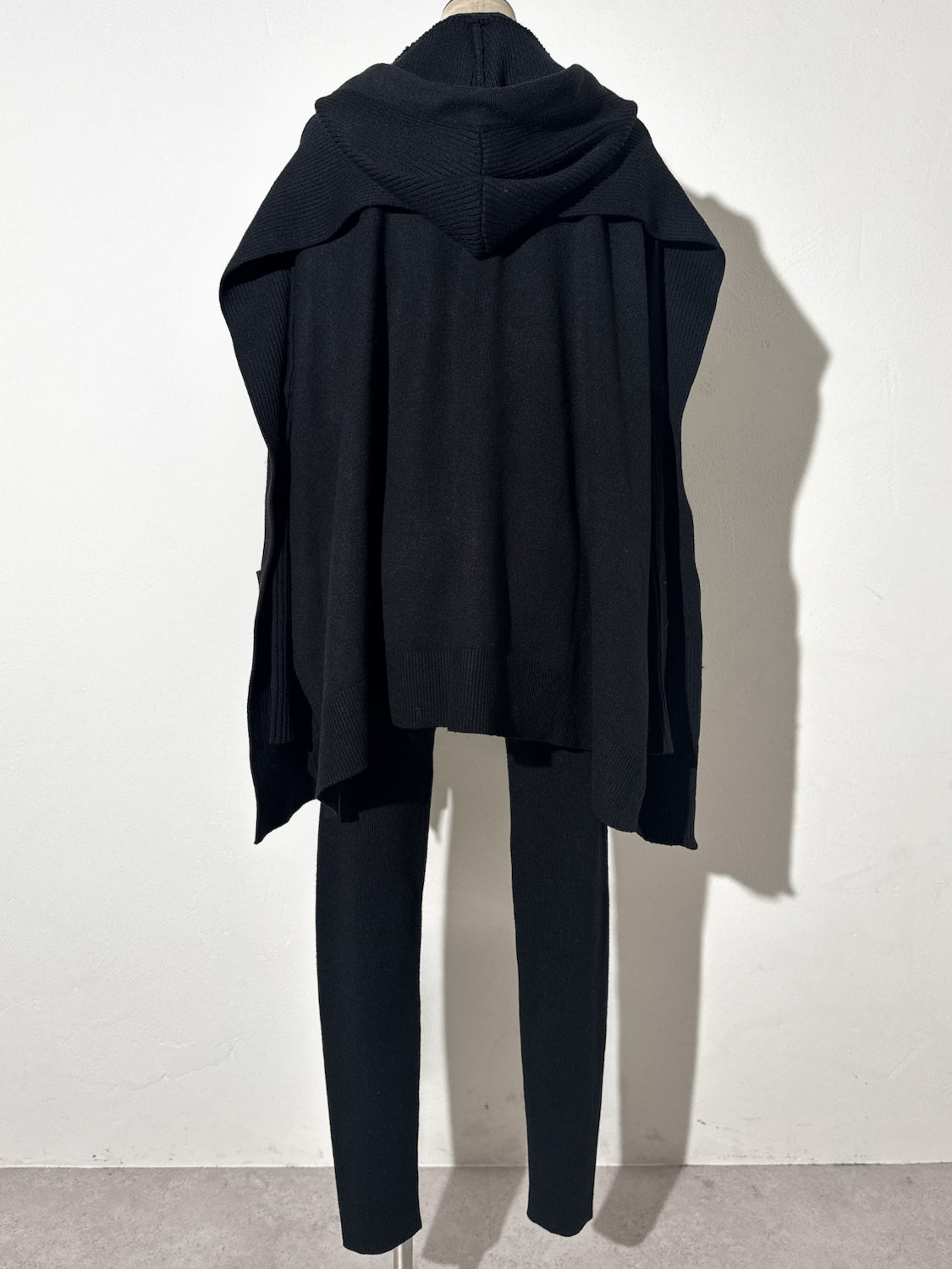 3ピース フーディー ポンチョ KNIT セットアップ