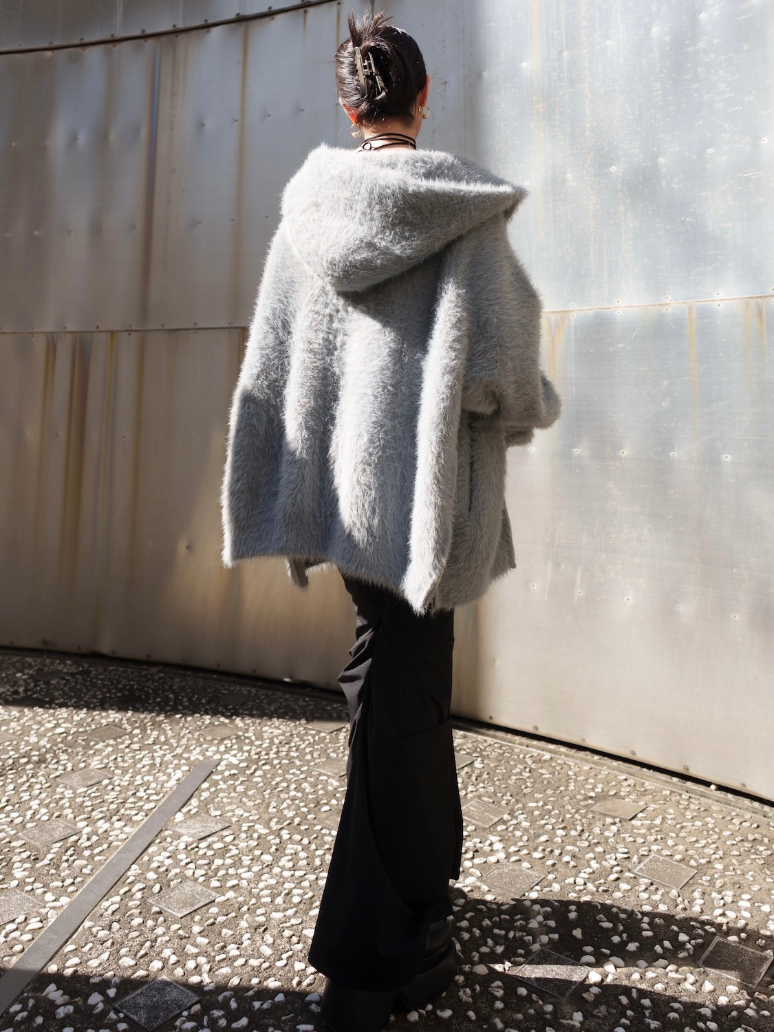 [UNISEX] Shaggy ボンディング KNIT Zip フーディー