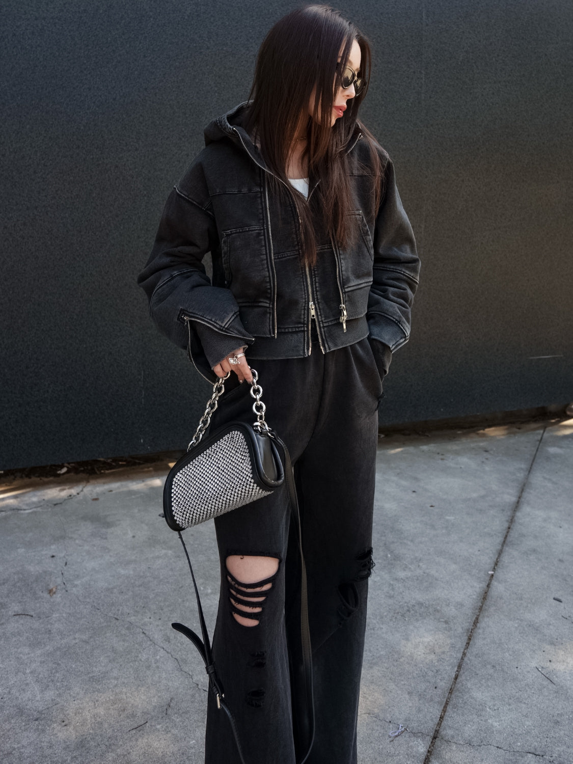 [Short] ピグメント Multi Zip レイヤードフーディー