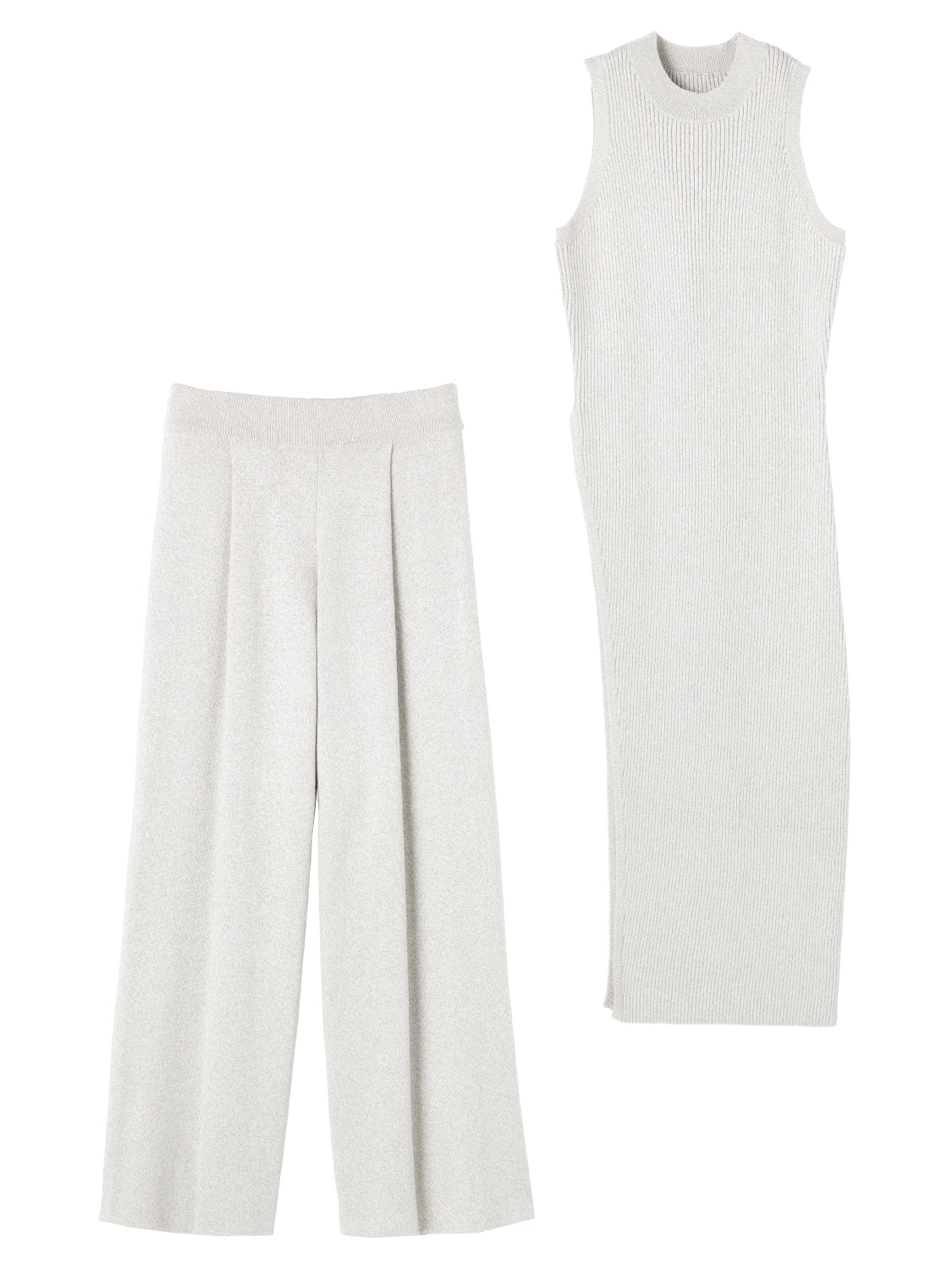 アシンメトリー スリット ラメKNIT セットアップ