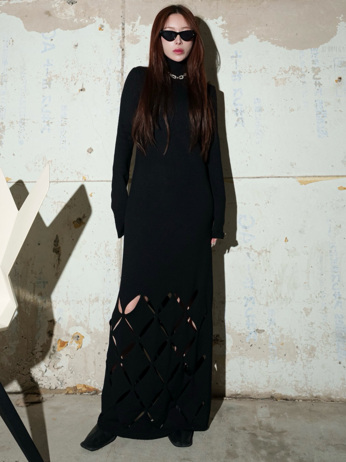 クロスカット デザイン KNIT ワンピース