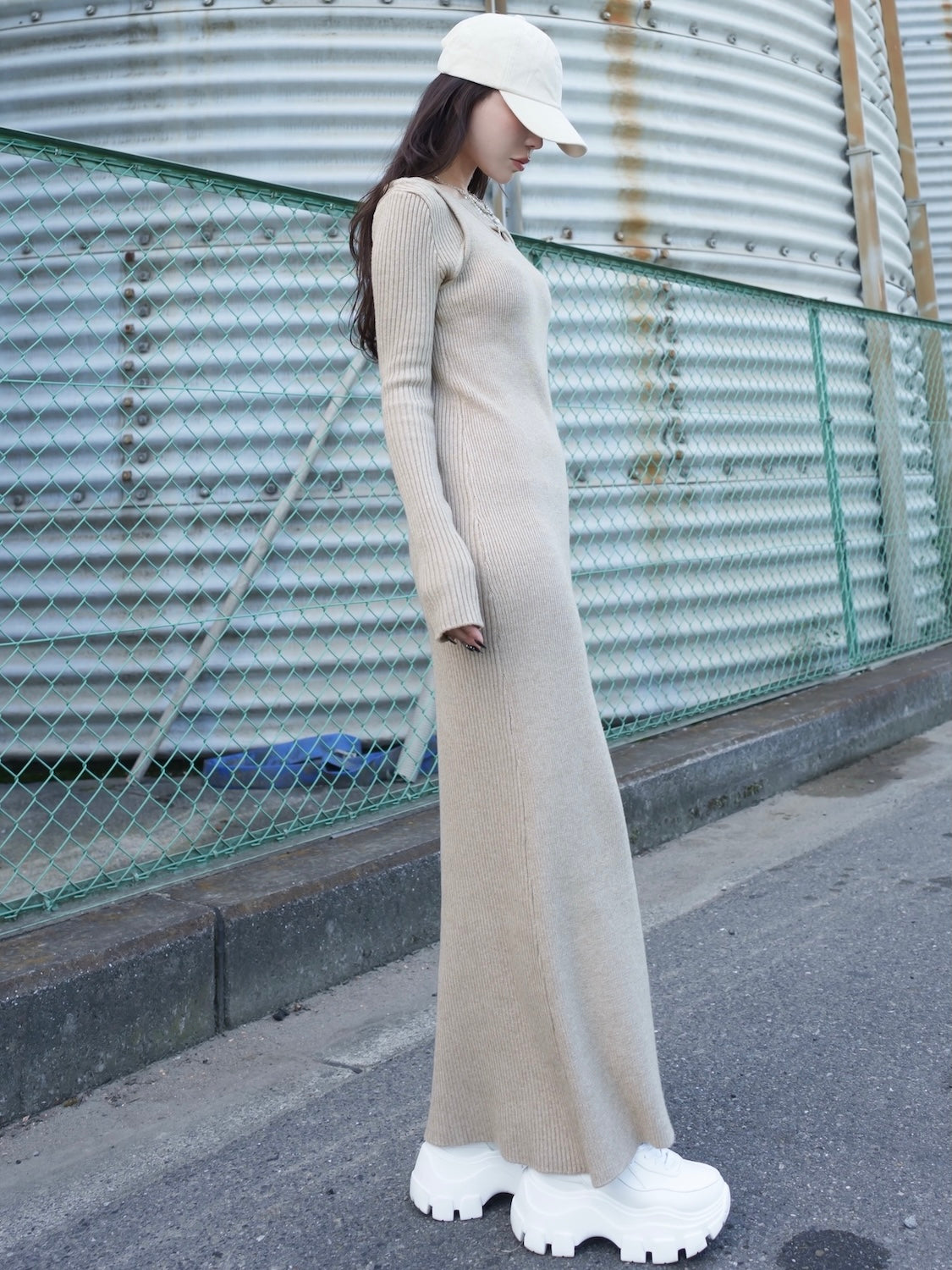 レイヤーライク Rib KNIT ワンピース