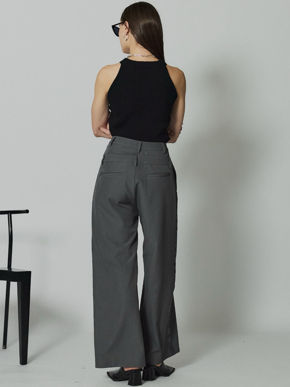 ダブル Waist ライン スラックス