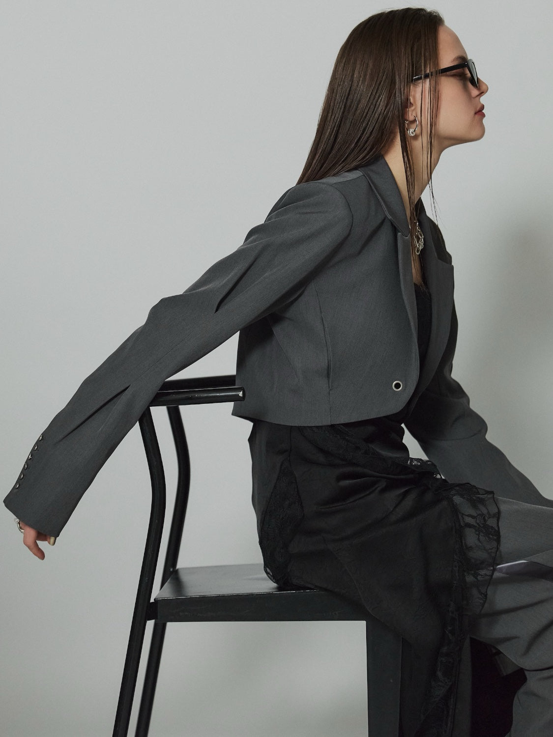 インタック Cropped テーラードジャケット