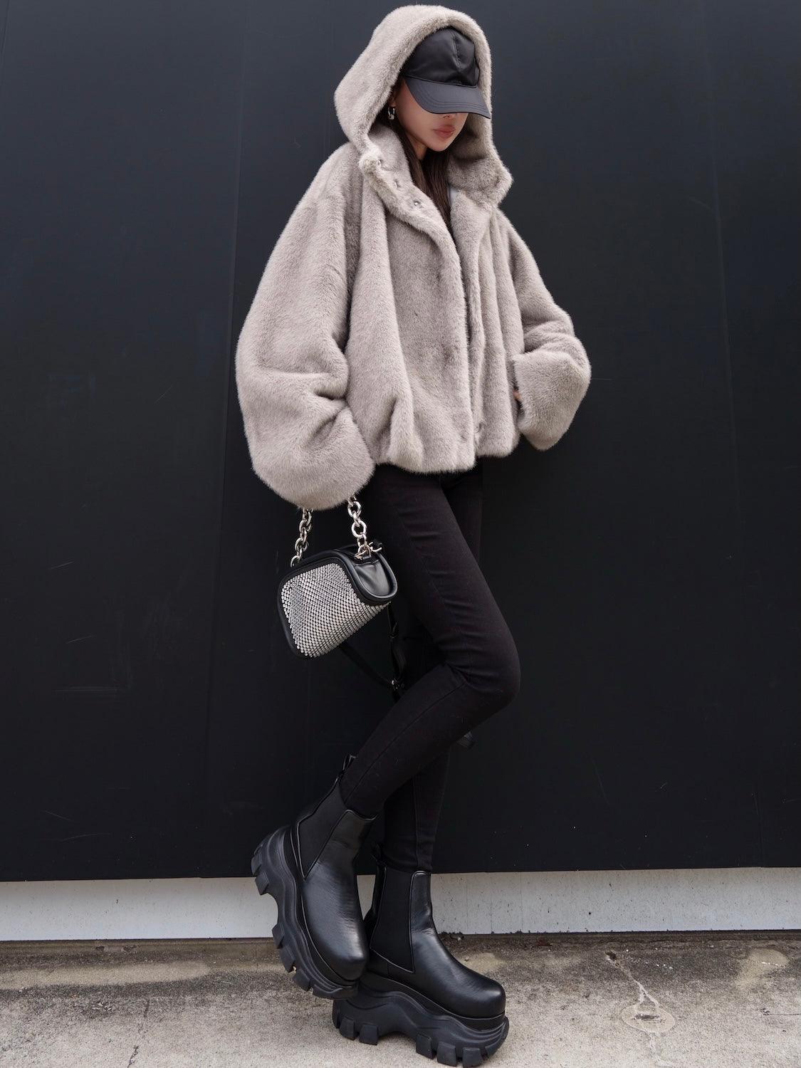 グラムリップス　FUR フーディー ヘムタック ブルゾン Fur フーディー ヘムタック ブルゾン