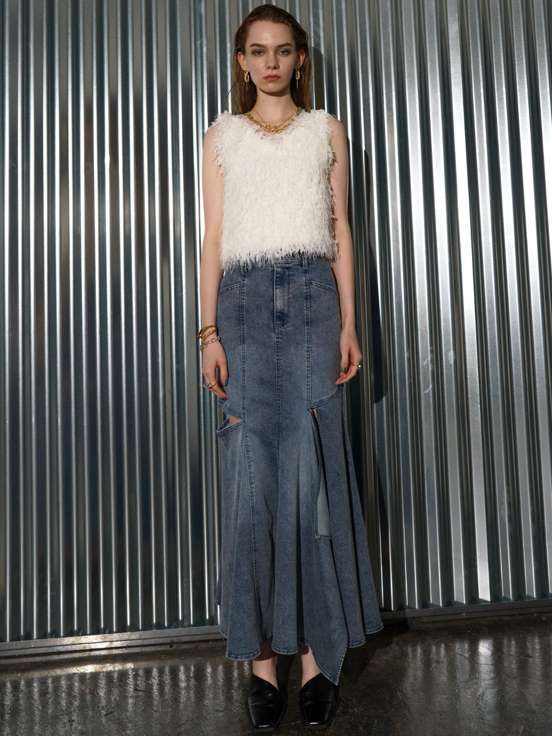 サイドホール マーメイド DENIMスカート