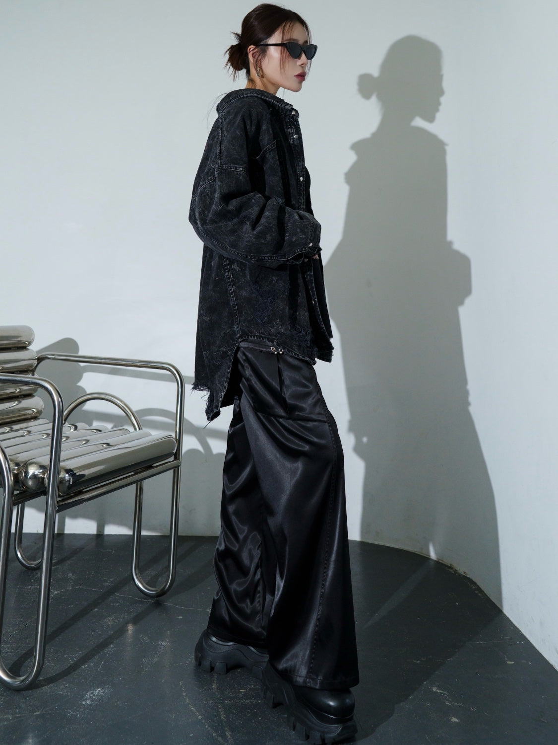 2WAY ダメージ DENIMシャツ