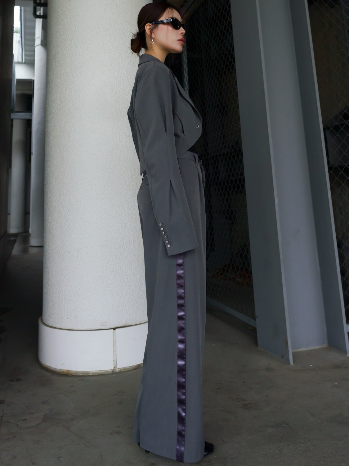 ダブル Waist ライン スラックス