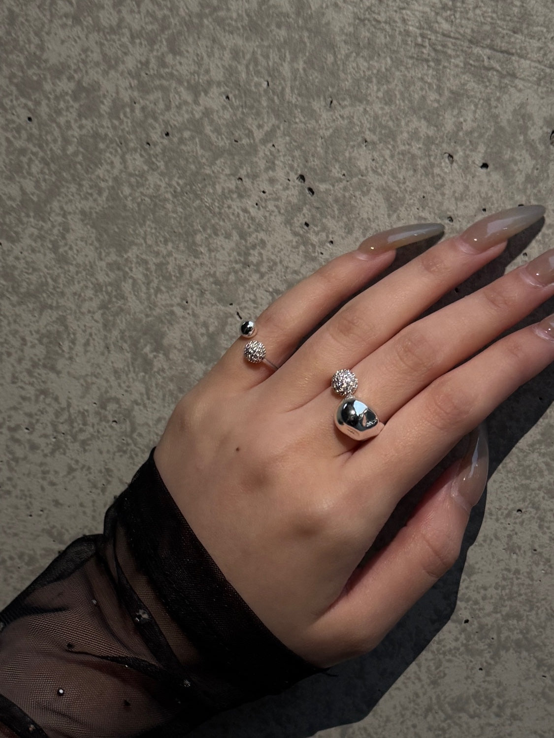 Twin ボール パヴェストーン Ring