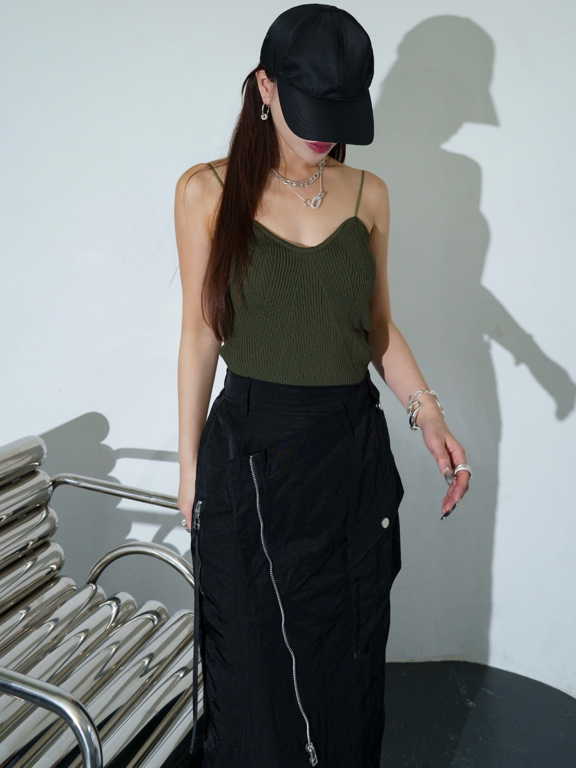 デザインリブ KNIT キャミソール