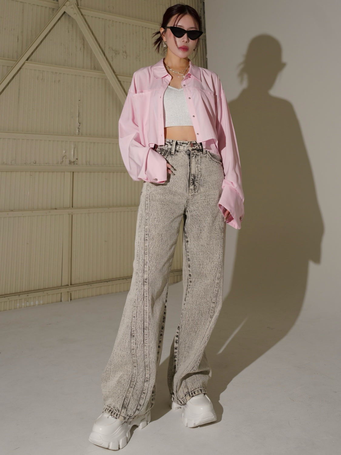 カットオフ Cropped ブラウス
