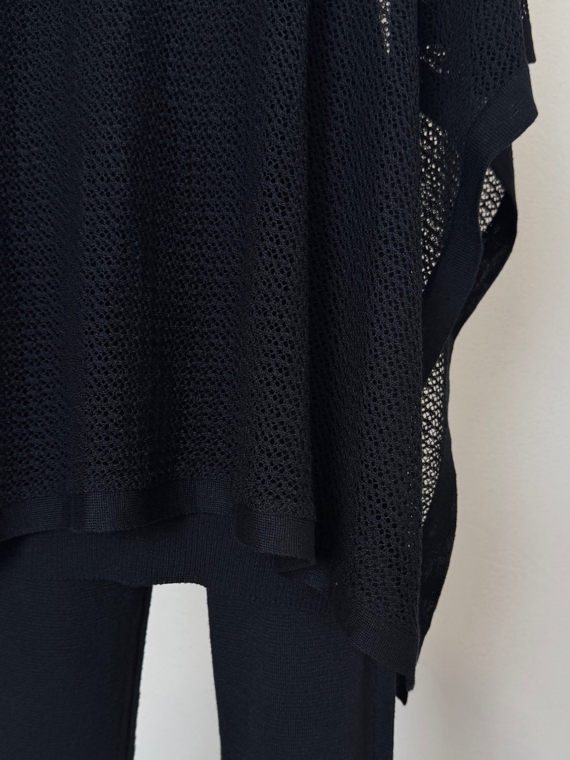 3ピース シアーメッシュ KNIT ポンチョ Set