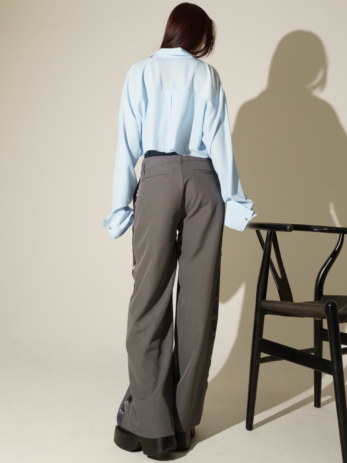 ダブル Waist ライン スラックス