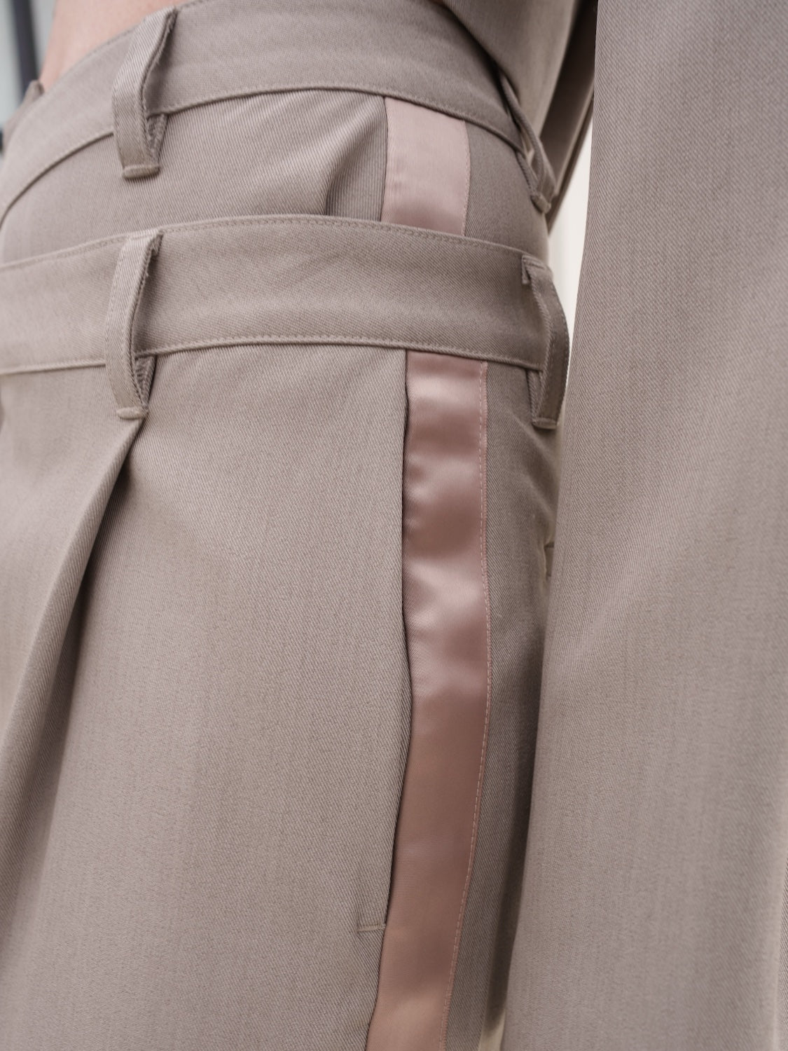 ダブル Waist ライン スラックス