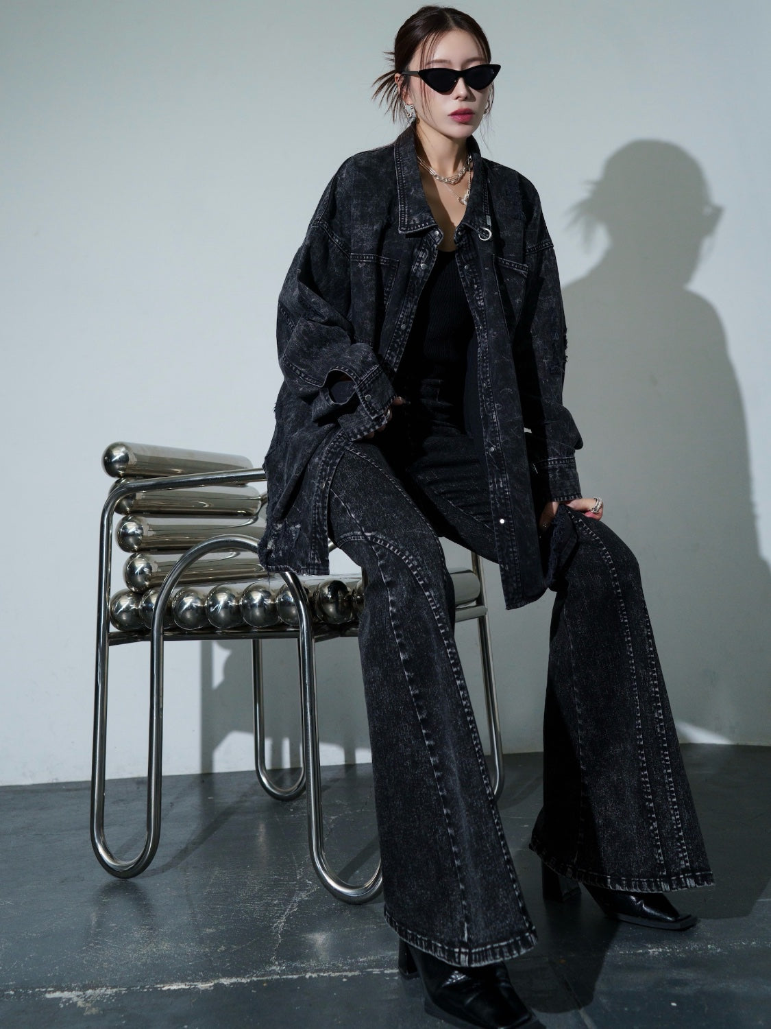 2WAY ダメージ DENIMシャツ