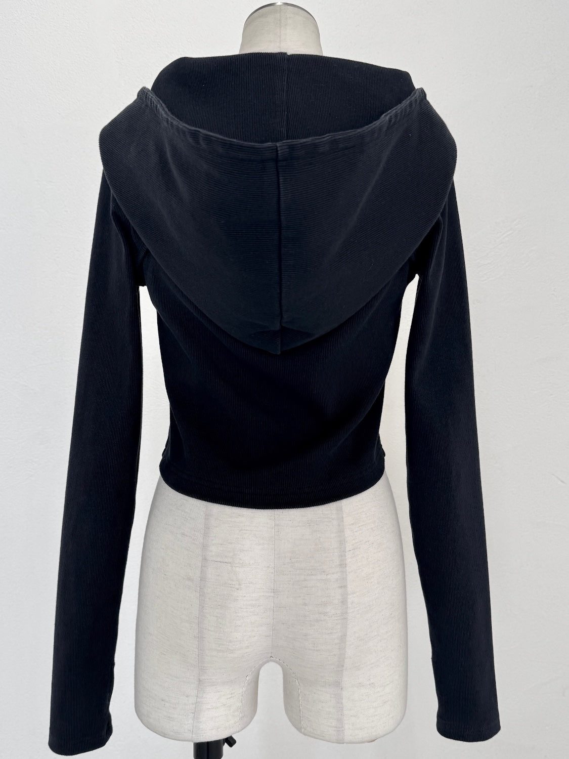 Washed リブ フロントZip フーディー