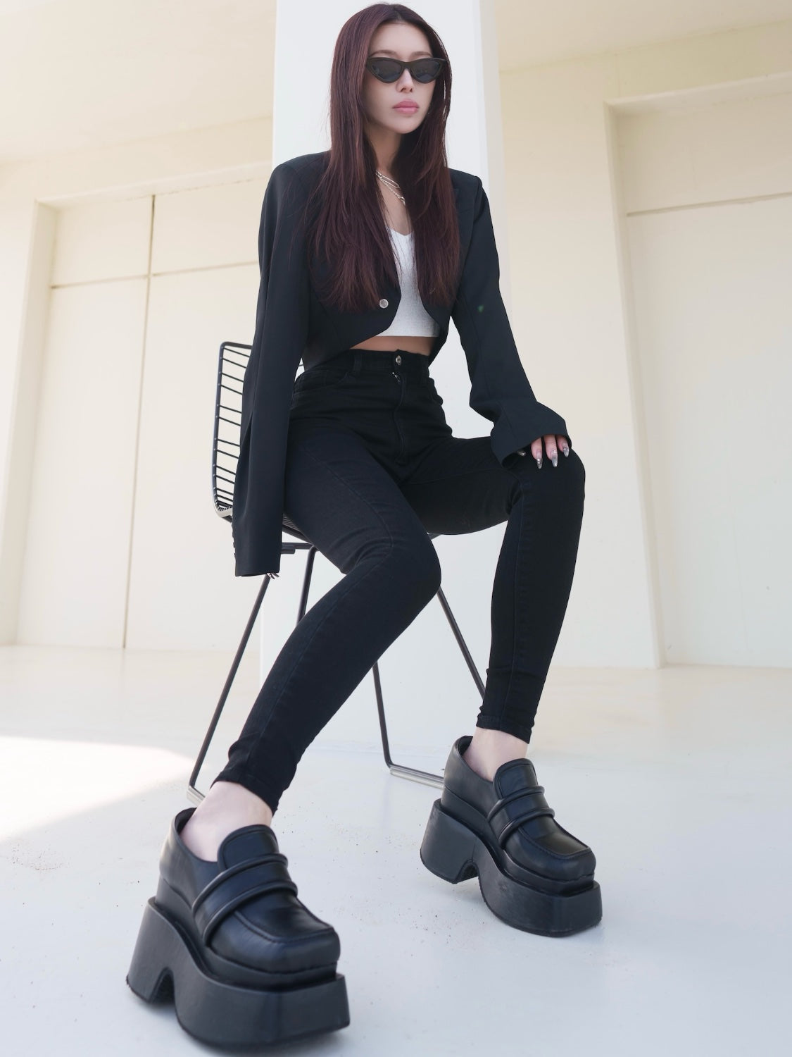 インタック Cropped テーラードジャケット