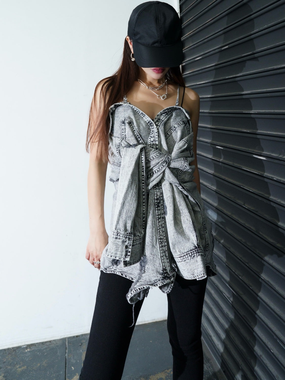 2WAY ダメージ DENIMシャツ