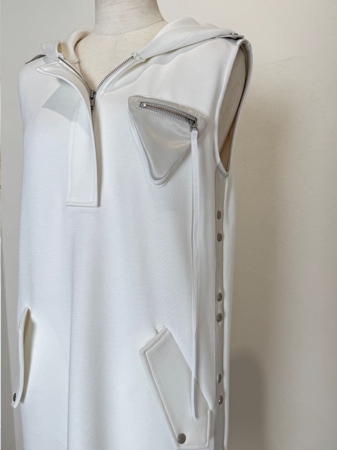 Satin ライン フーディ ーワンピース