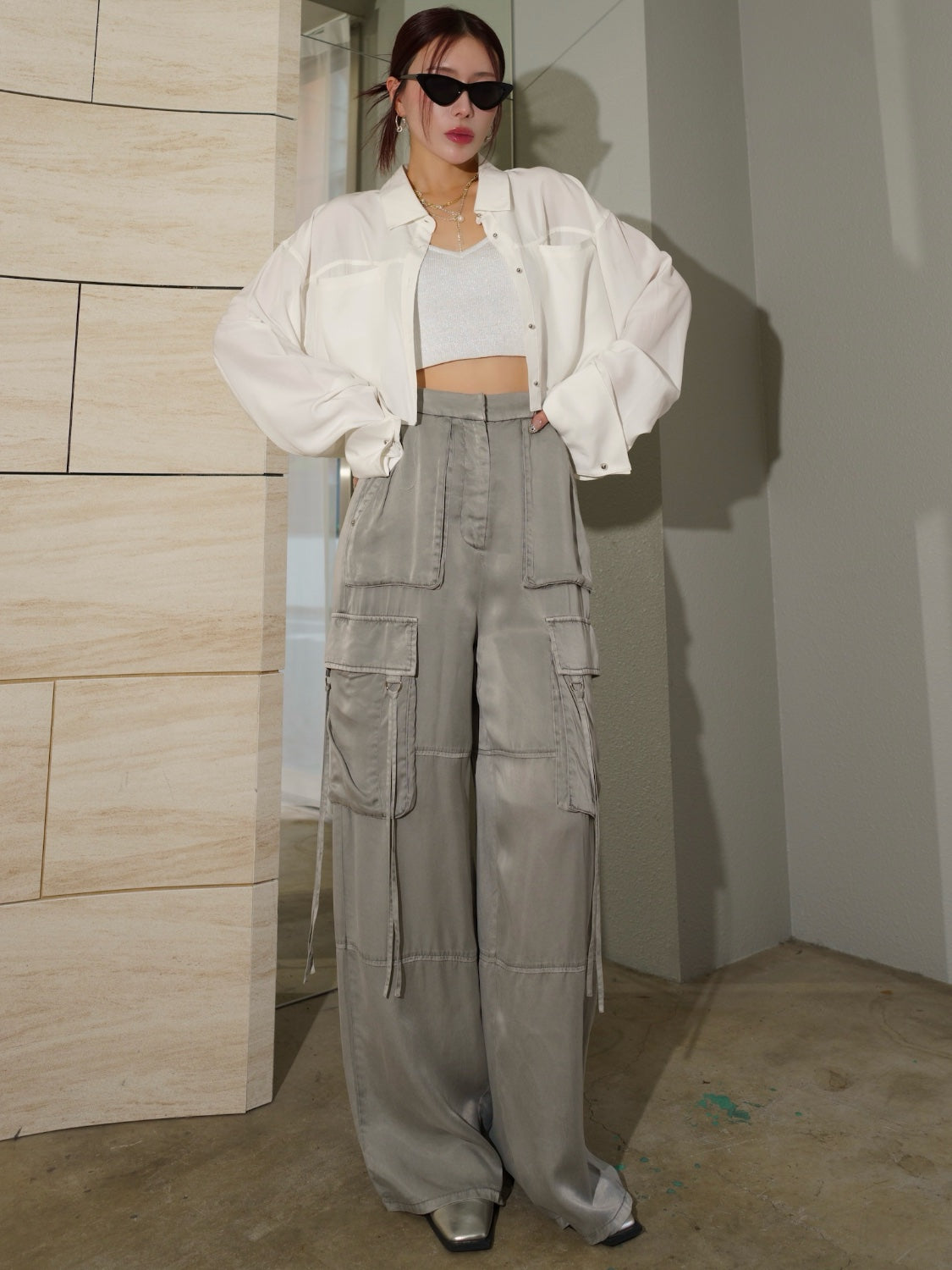 カットオフ Cropped ブラウス