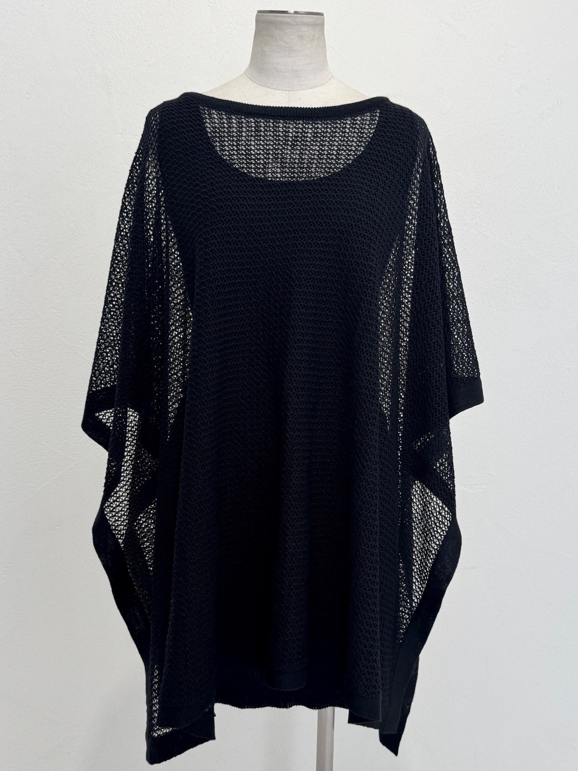 3ピース シアーメッシュ KNIT ポンチョ Set