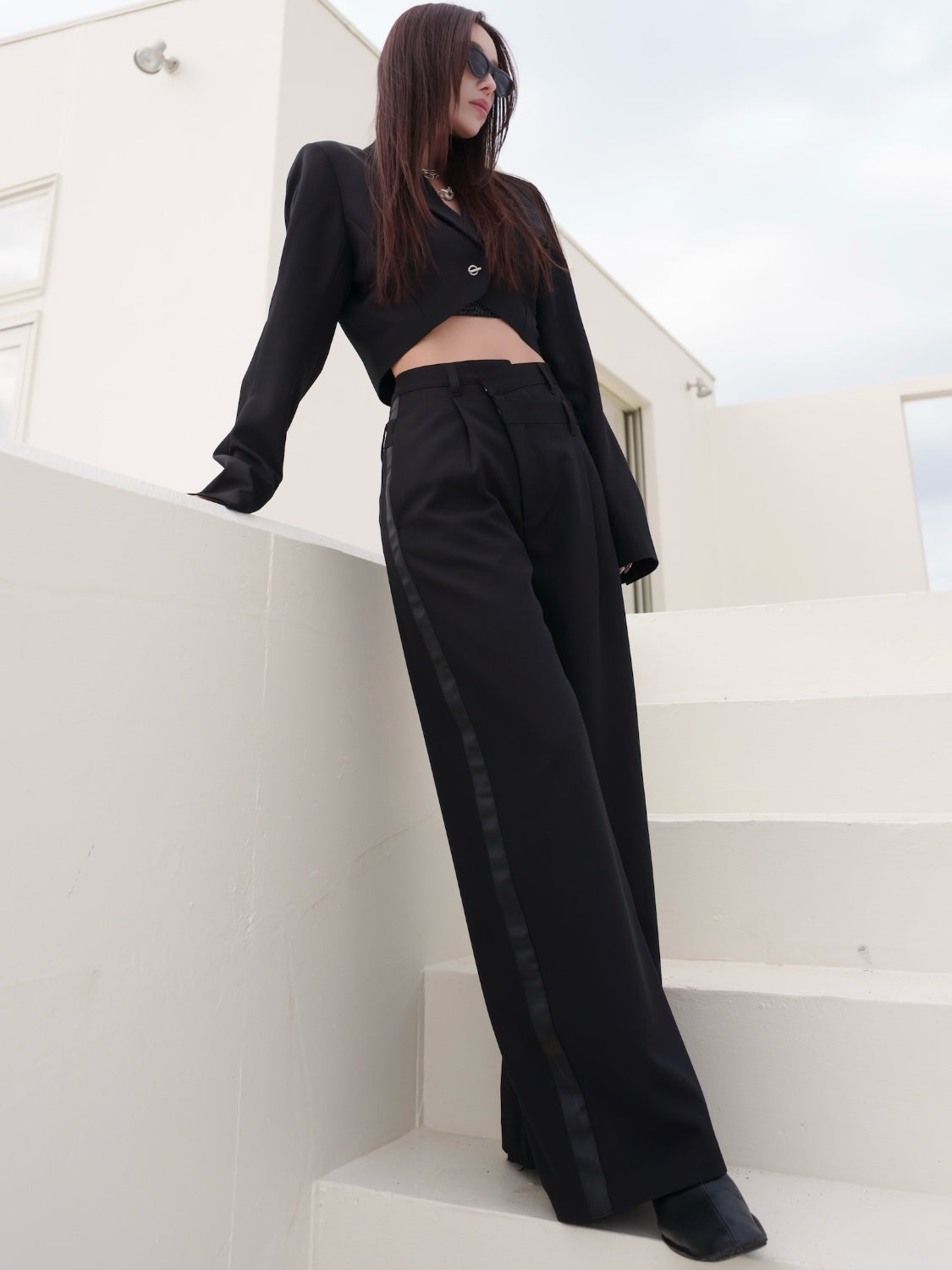 インタック Cropped テーラードジャケット