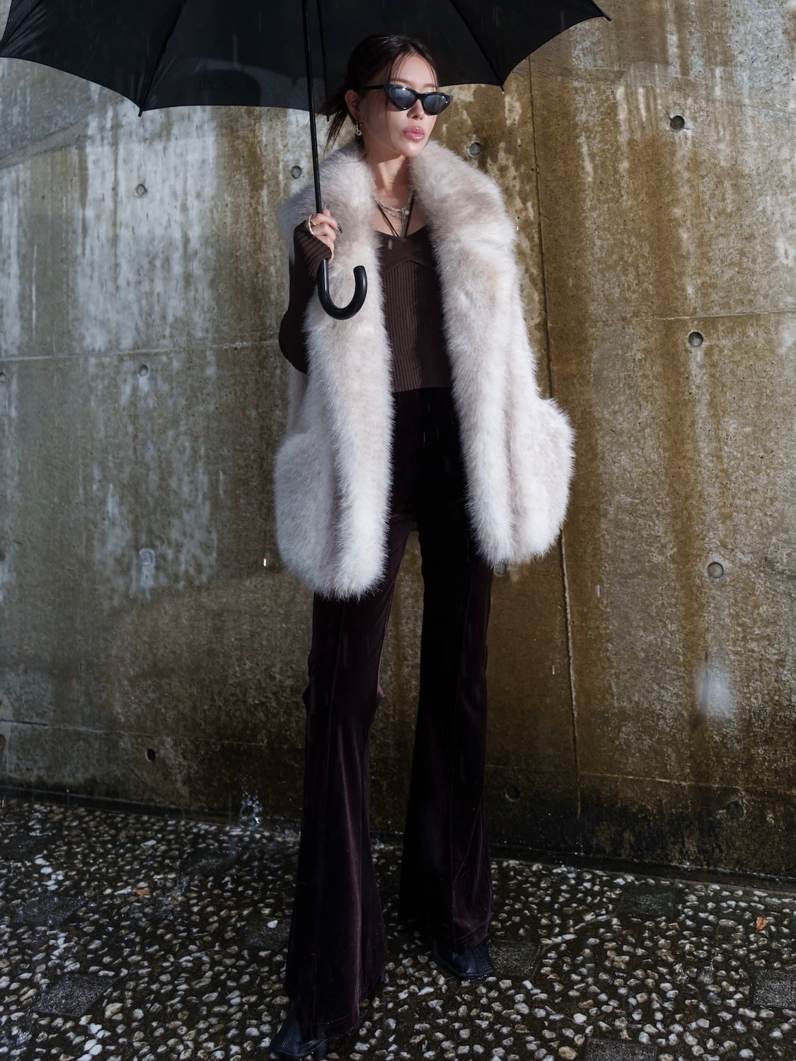 Suede ボンディング Fur ベスト