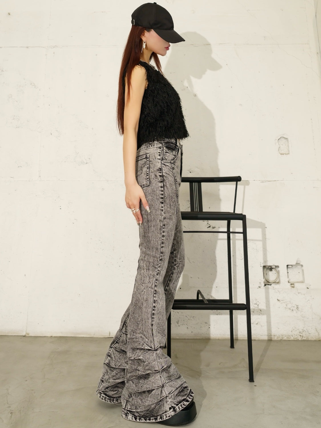 ヘムタック ストレッチ フレア DENIM