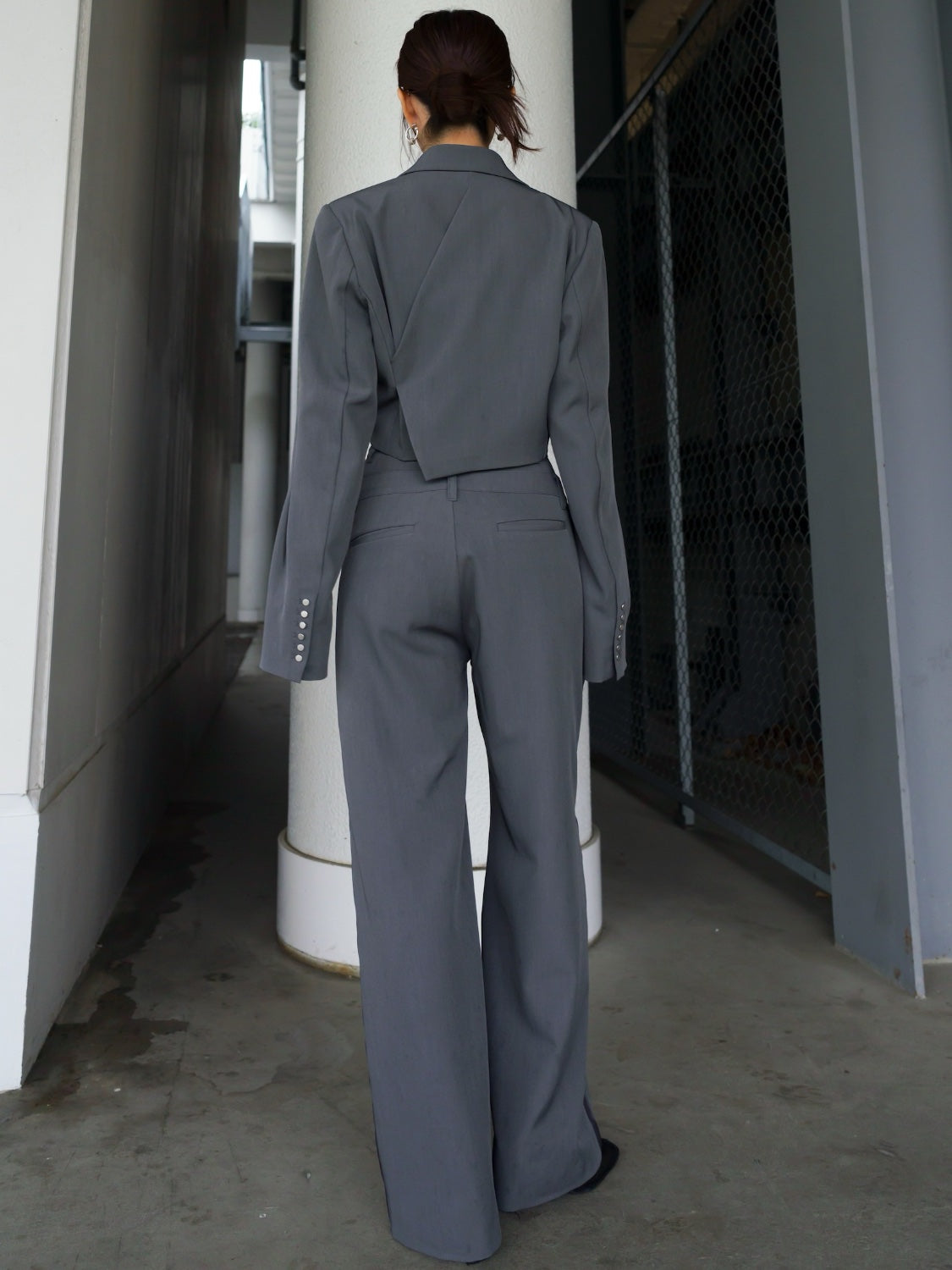 ダブル Waist ライン スラックス